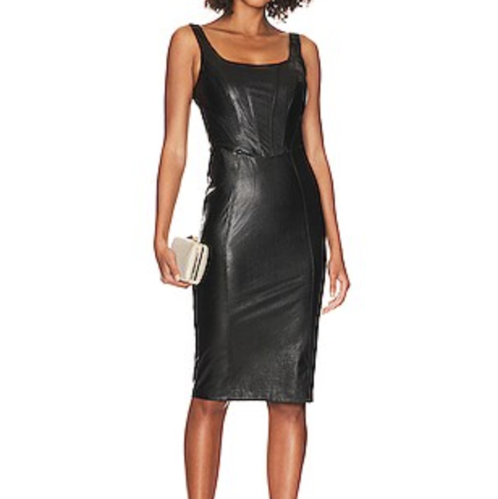 Amanda Uprichard Sleek Black Midi Dress
